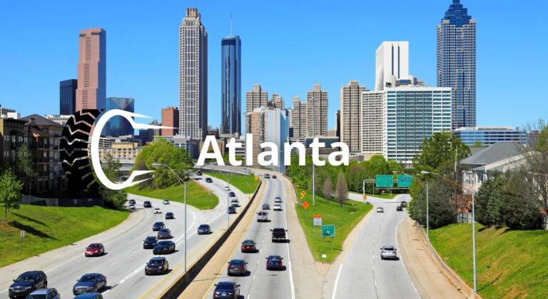 Foto de la ciudad de Atlanta a lo lejos. ¿buscas una llantera en Atlanta?