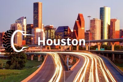 Foto de la ciudad de Houston a lo lejos. ¿buscas una llantera en Houston?