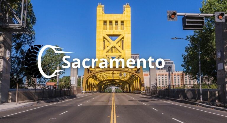 Foto de la ciudad de Sacramento a lo lejos. ¿buscas una llantera en Sacramento?