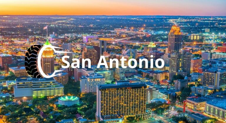 Foto de la ciudad de San Antonio a lo lejos. ¿buscas una llantera en San Antonio?